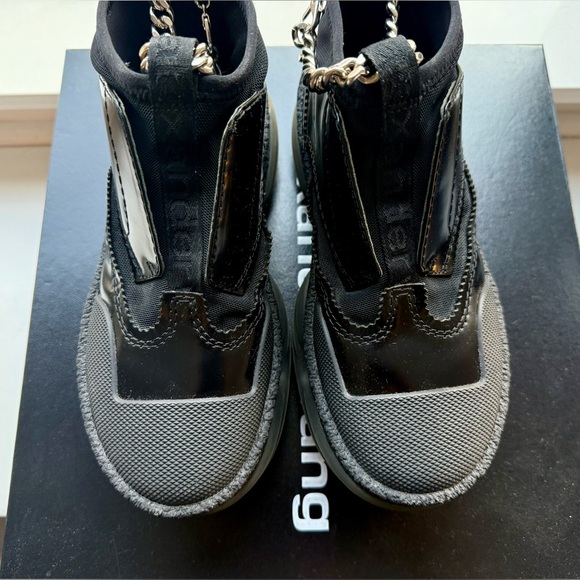 Alexander Wang A1 Platform Slip On Boots Black with Removable Chain - Picture 8 of 9